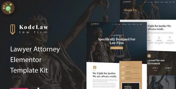 Kodelaw – Lawyer Attorney Elementor Template Kit